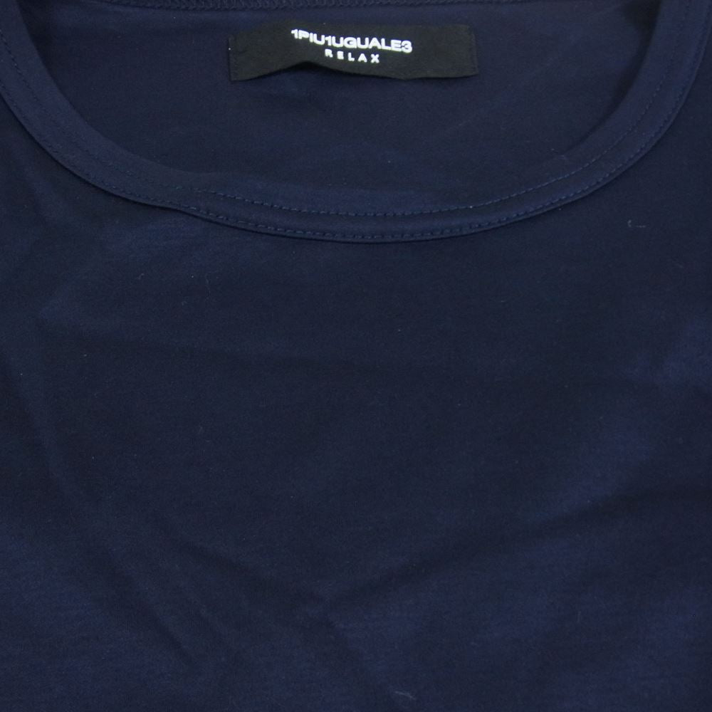 1piu1uguale3 ウノピュウノウグァーレトレ RELAX リラックス ストレッチ クルーネック 半袖 Tシャツ ネイビー系 M【中古】
