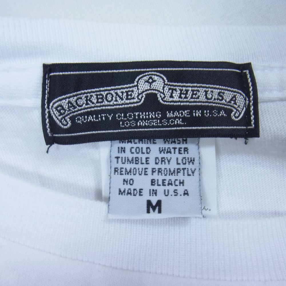 BACKBONE バックボーン 09AW BB09FW-C03 THE USA バッファロー スカル ロンT 長袖 Tシャツ ホワイト系 M【中古】