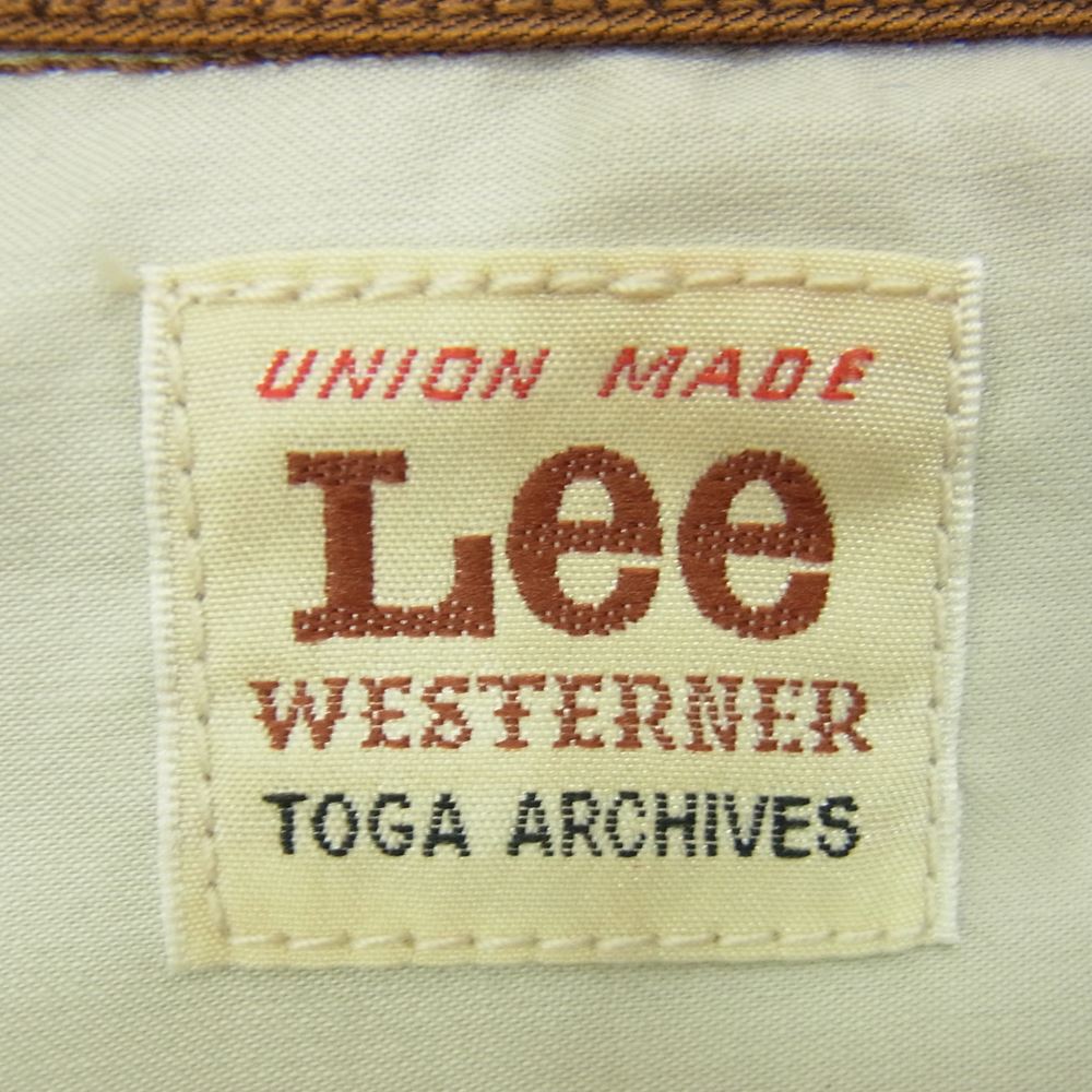 TOGA トーガ 19AW TP92-FJ503 Lee リー Western shirt ウエスタンシャツ マルチカラー系 L【美品】【中古】