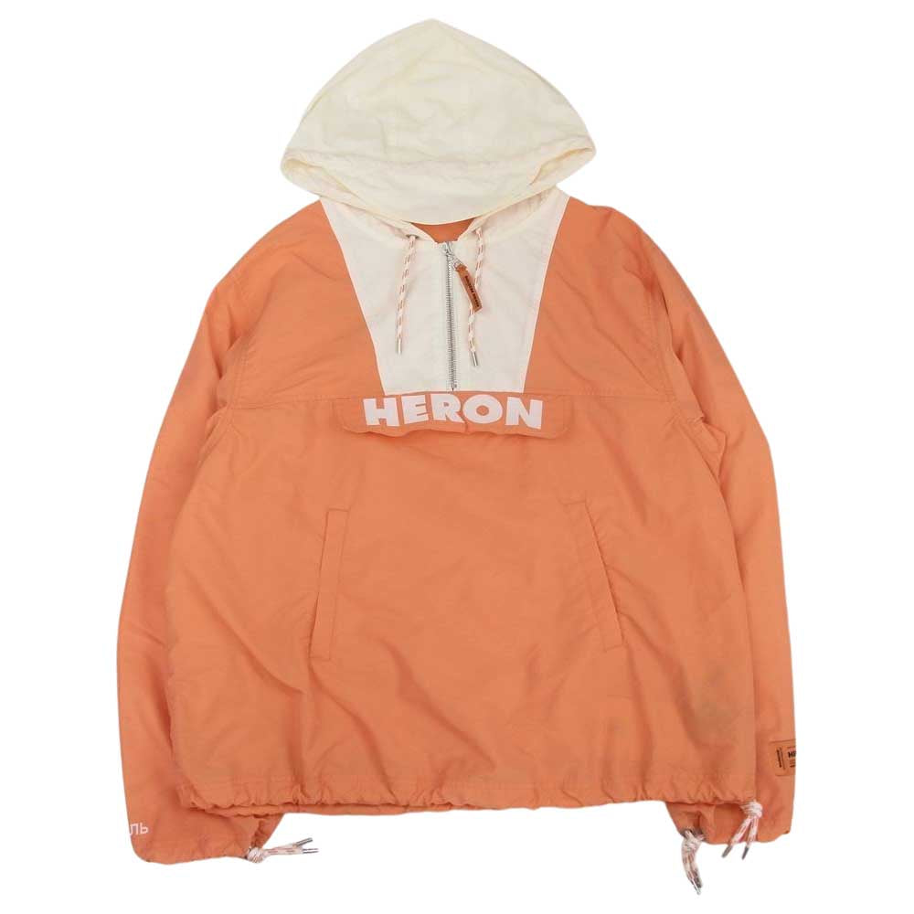 ヘロンプレストン 国内正規品 Half Zip Windbreaker Parka ハーフジップ ウィンドブレーカー アノラックパーカー プルオーバー ジャケット オレンジ系 M【美品】【中古】