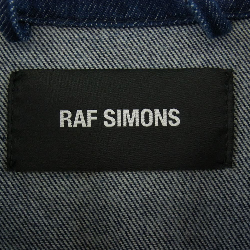 RAF SIMONS ラフシモンズ 18SS 181-723 New Order Oversized Printed Denim Jacket ニューオーダー プリント オーバーサイズ デニム ジャケット インディゴブルー系 M【美品】【中古】