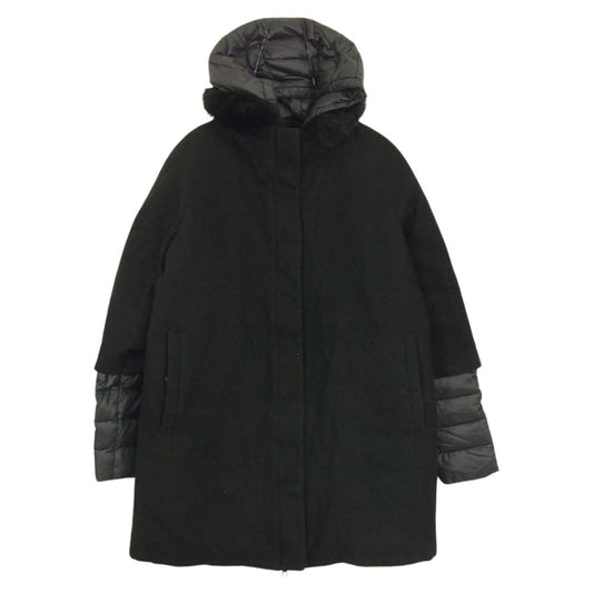 DUVETICA デュベティカ EILIDH エイリド Loro Piana ロロ・ピアーナウール レイヤード ファー ダウンコート ブラック系 44【中古】