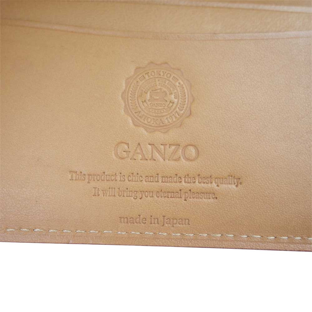 GANZO ガンゾ コードバン レザー 定期入れ パスケース ブラウン系【中古】