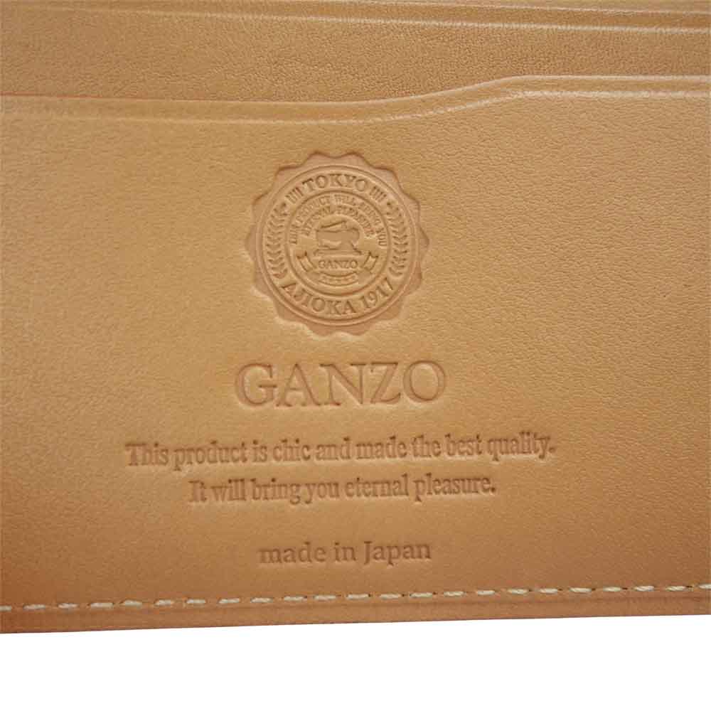 GANZO ガンゾ コードバン レザー 札入れ 二つ折り 財布 ウォレット ブラウン系【美品】【中古】