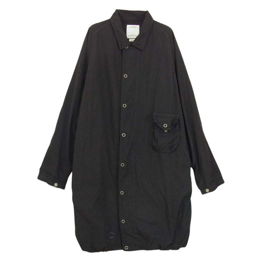 VISVIM ビズビム 21AW 121205013028 FOUR WINDS COAT ミリタリー シャツコート スナップボタン コート ブラック系 1【中古】