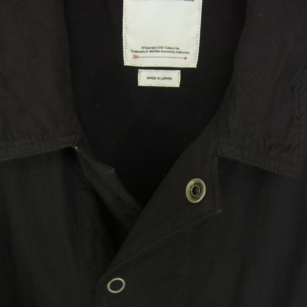 VISVIM ビズビム 21AW 121205013028 FOUR WINDS COAT ミリタリー シャツコート スナップボタン コート ブラック系 1【中古】