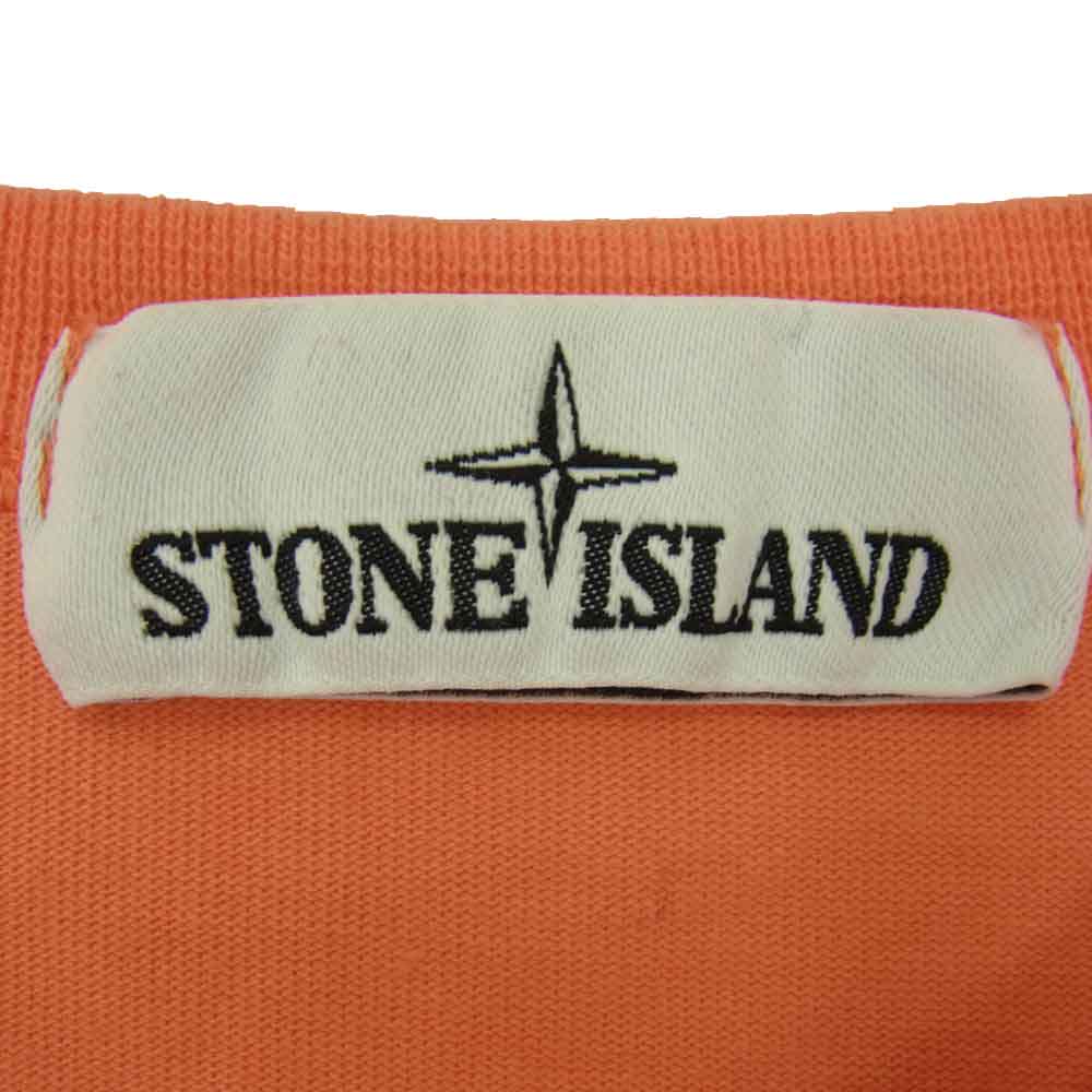 STONE ISLAND ストーンアイランド 721564450 国内正規品 ヘビーウェイト コットン ロゴワッペン クルーネック カットソー 長袖 オレンジ系 XL【中古】