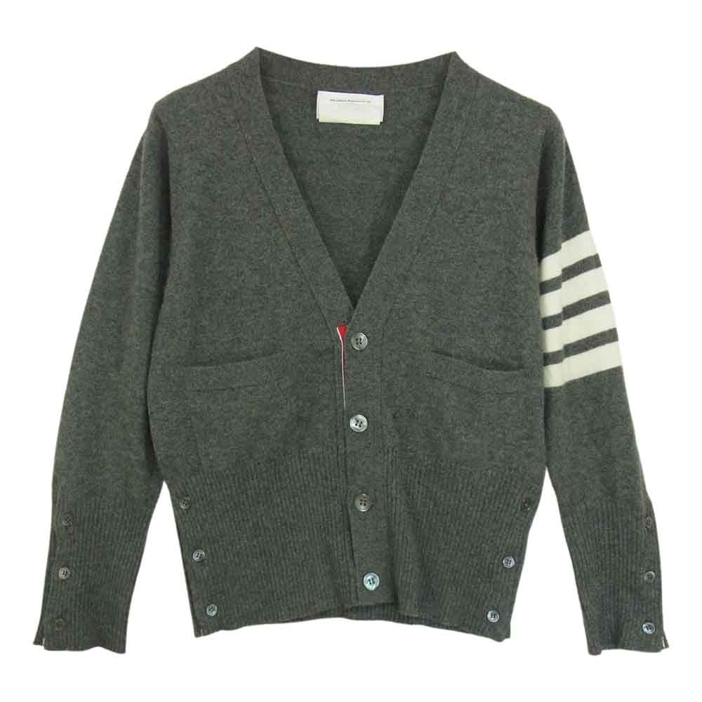 THOM BROWNE トムブラウン 国内正規品 スコットランド製 01113D7007 4BAR ニット カーディガン グレー グレー系 O【中古】