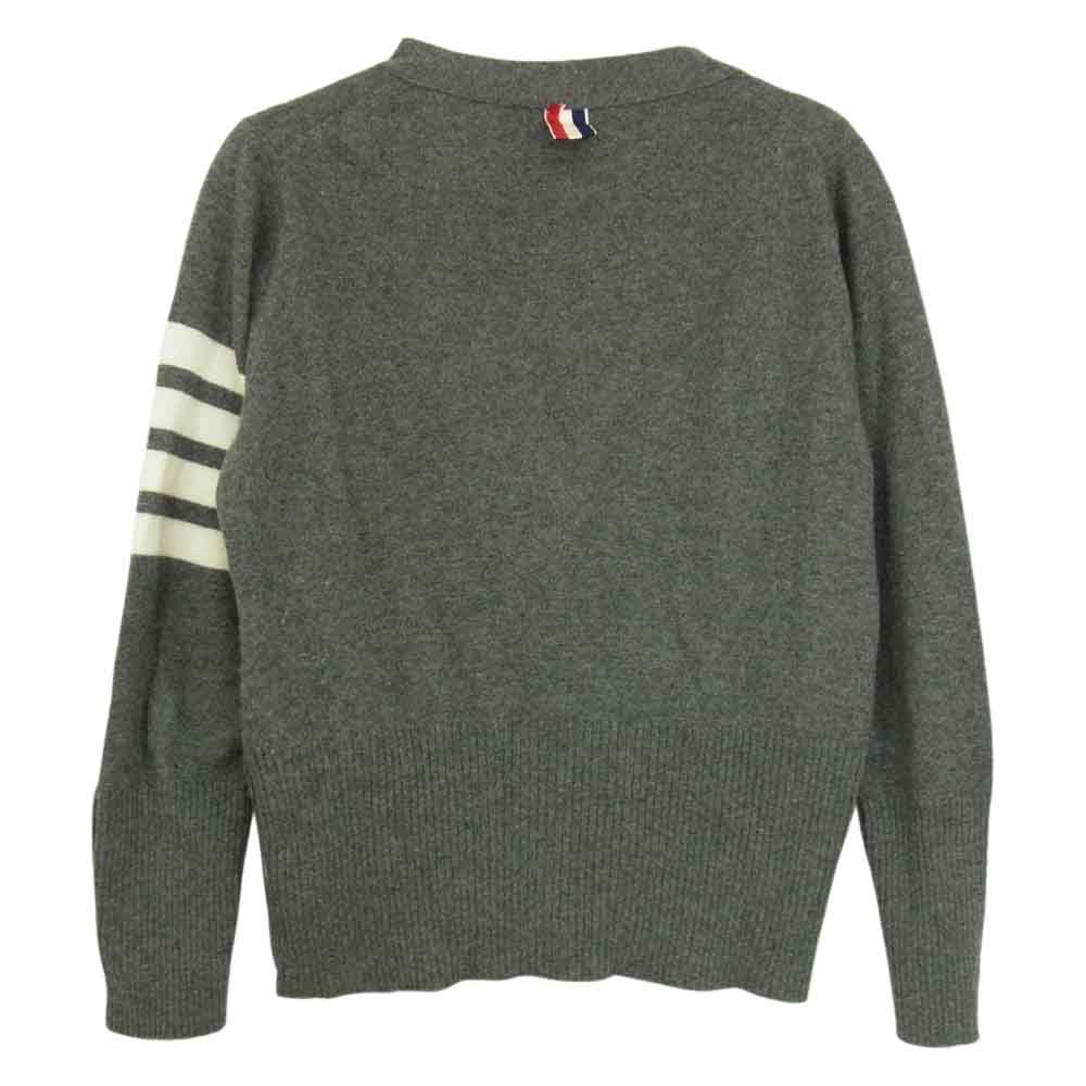 THOM BROWNE トムブラウン 国内正規品 スコットランド製 01113D7007 4BAR ニット カーディガン グレー グレー系 O【中古】