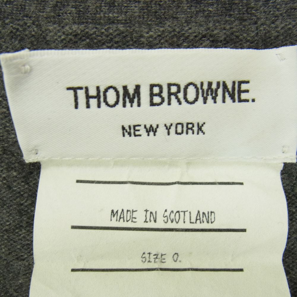 THOM BROWNE トムブラウン 国内正規品 スコットランド製 01113D7007 4BAR ニット カーディガン グレー グレー系 O【中古】