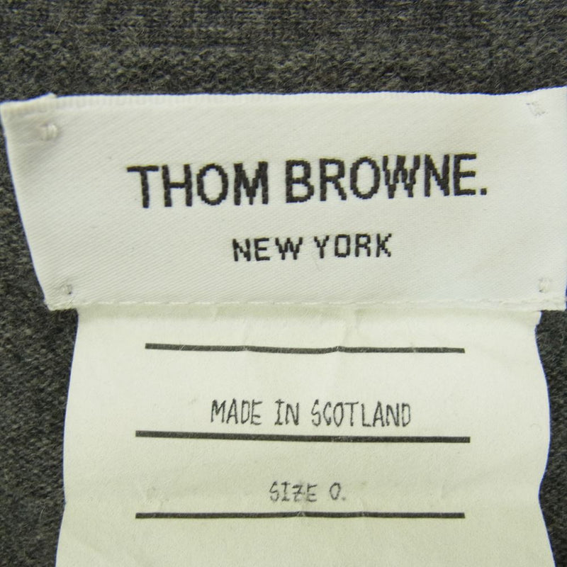 THOM BROWNE トムブラウン 国内正規品 スコットランド製 01113D7007 4BAR ニット カーディガン グレー系 O約45cm袖丈