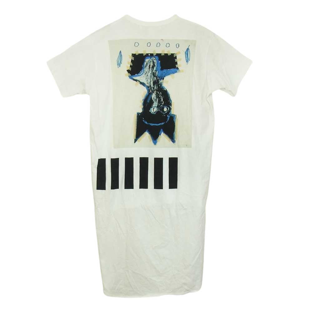 COMME des GARCONS コムデギャルソン SHIRT W26104 Jean Michel Basquiat バスキア 後ろロング 段違い プリント 半袖 カットソー ホワイト系 S【中古】