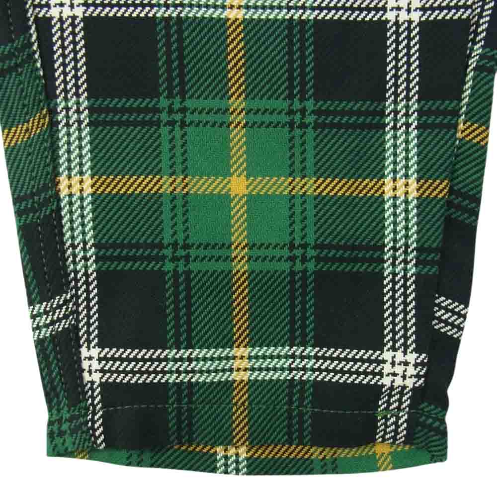 COMME des GARCONS コムデギャルソン SHIRT boys S26903 フランス製 チェック柄 ワイドテーパードパンツ グリーン系 S【美品】【中古】