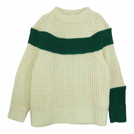 Sacai サカイ 19AW 19-04591 ジップ アタッチメント ニット セーター オフホワイト系 2【中古】