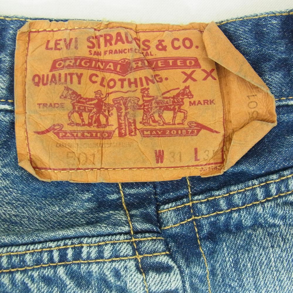 JUNYA WATANABE COMME des GARCONS MAN ジュンヤワタナベコムデギャルソンマン × LEVIS リーバイス WE-P205 AD2019 綿デニム 製品加工 1976年モデル カスタマイズ デニムパンツ インディゴブルー系 S【中古】