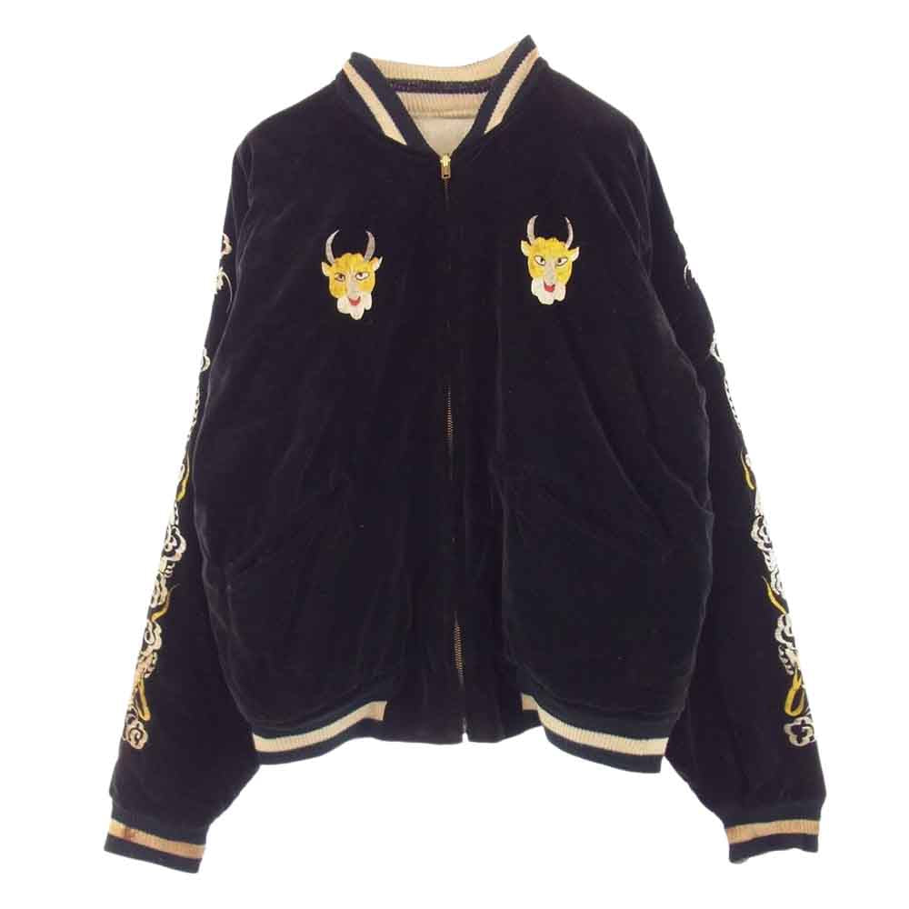 ヴィンテージ WH2711 MATADOR SOUVENIR JACKET YKK 回転ファスナー 別珍 サテン キルト リバーシブル スカジャン スーベニアジャケット ブラック系 ホワイト系【中古】