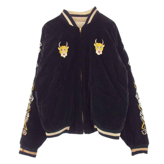ヴィンテージ WH2711 MATADOR SOUVENIR JACKET YKK 回転ファスナー 別珍 サテン キルト リバーシブル スカジャン スーベニアジャケット ブラック系 ホワイト系【中古】