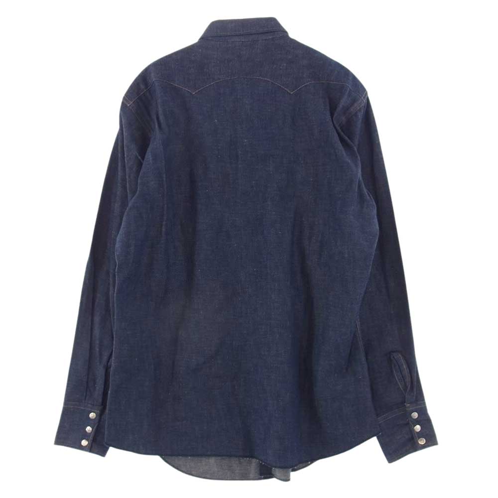 Levi's リーバイス ヴィンテージ 50s ショートホーン フルスナップボタン バットヨーク デニム ウエスタン シャツ インディゴブルー系【中古】