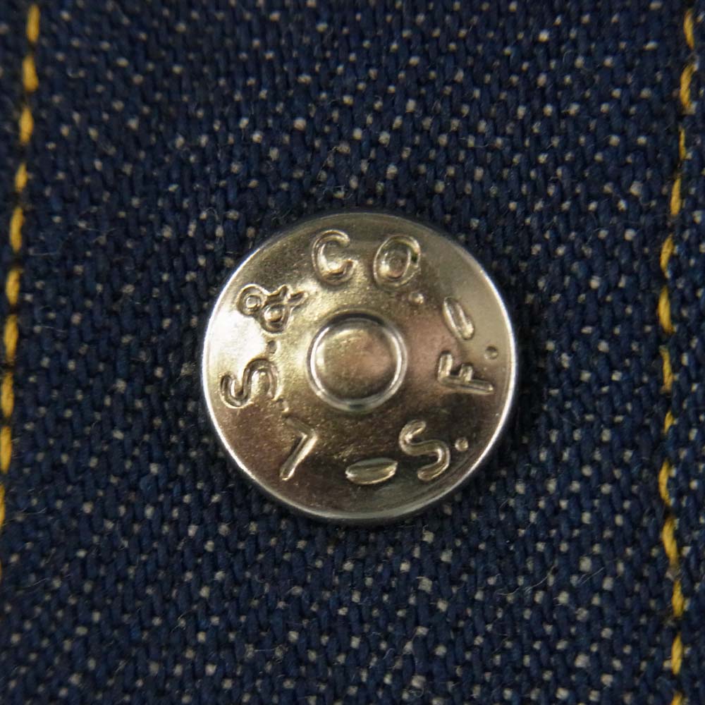 Levi's リーバイス ヴィンテージ 50s ショートホーン フルスナップボタン バットヨーク デニム ウエスタン シャツ インディゴブルー系【中古】