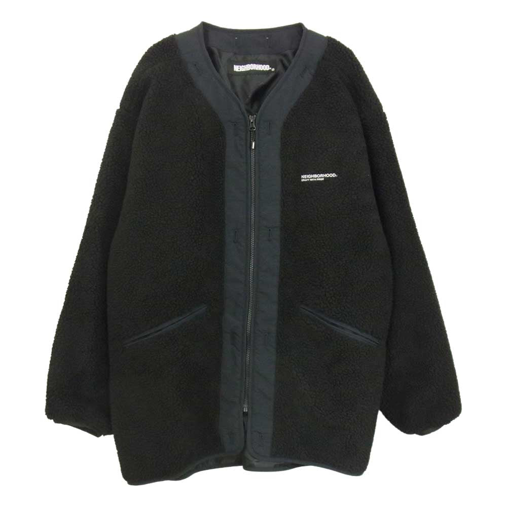 NEIGHBORHOOD ネイバーフッド 21AW 212TSNH-JKM09 LINER / E-JKT ボア フリース ライナー ジャケット ブラック系 XL【中古】