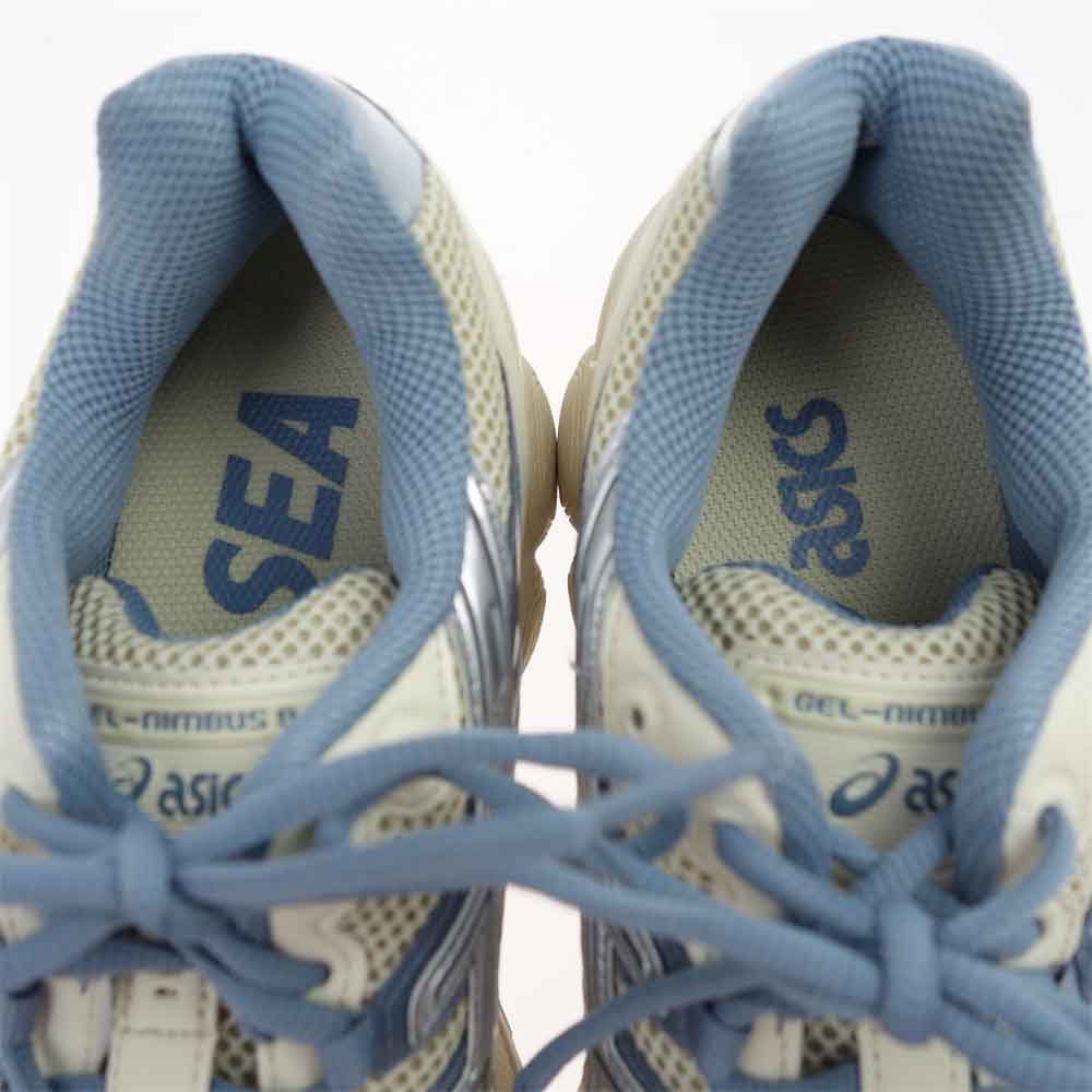 asics アシックス 1201A801 WIND AND SEA GEL-NIMBUS 9 ゲルニンバス9 CREAM PURE SILVER オフホワイト系 ライトブルー系 25.5㎝【極上美品】【中古】