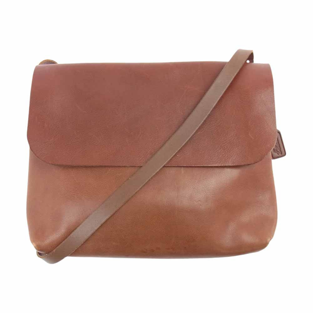 HERZ ヘルツ 本革 レザー ショルダーバッグ   ブラウン系【中古】