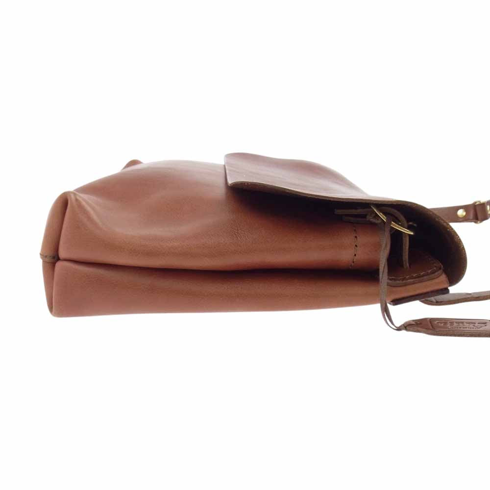 HERZ ヘルツ 本革 レザー ショルダーバッグ   ブラウン系【中古】