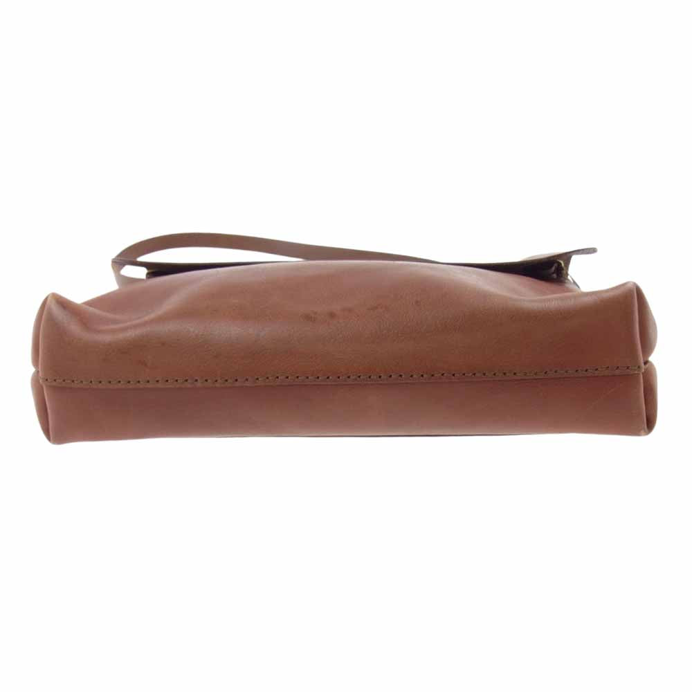 HERZ ヘルツ 本革 レザー ショルダーバッグ ブラウン系【中古