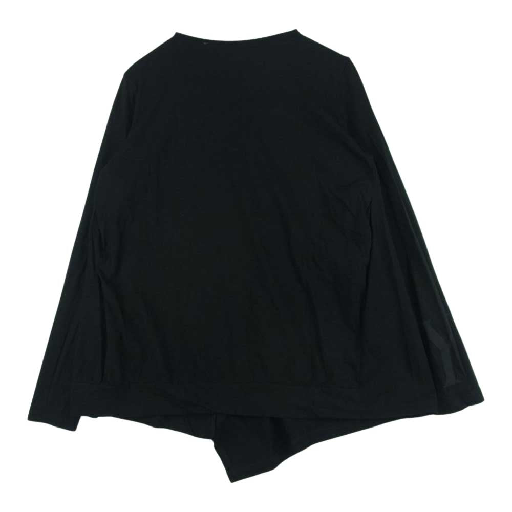Y's Yohji Yamamoto ワイズ ヨウジヤマモト YD-T09-065 30 / Y's LOGO PIGMENT PRINT R FLASH LONG SLEEVE T 袖ロゴ ピグメントプリント フラッシュ 変形 長袖 カットソー ブラック系 2【中古】