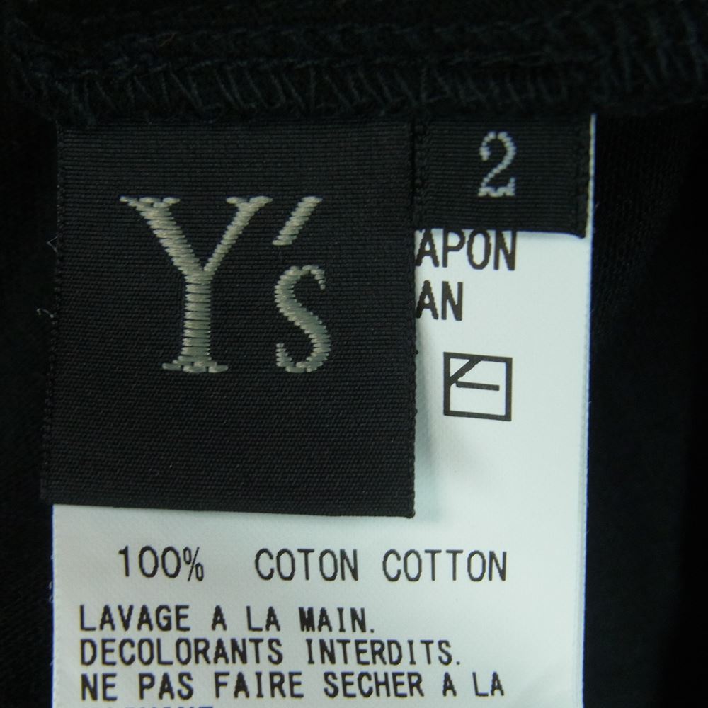 Y's Yohji Yamamoto ワイズ ヨウジヤマモト YD-T09-065 30 / Y's LOGO PIGMENT PRINT R FLASH LONG SLEEVE T 袖ロゴ ピグメントプリント フラッシュ 変形 長袖 カットソー ブラック系 2【中古】