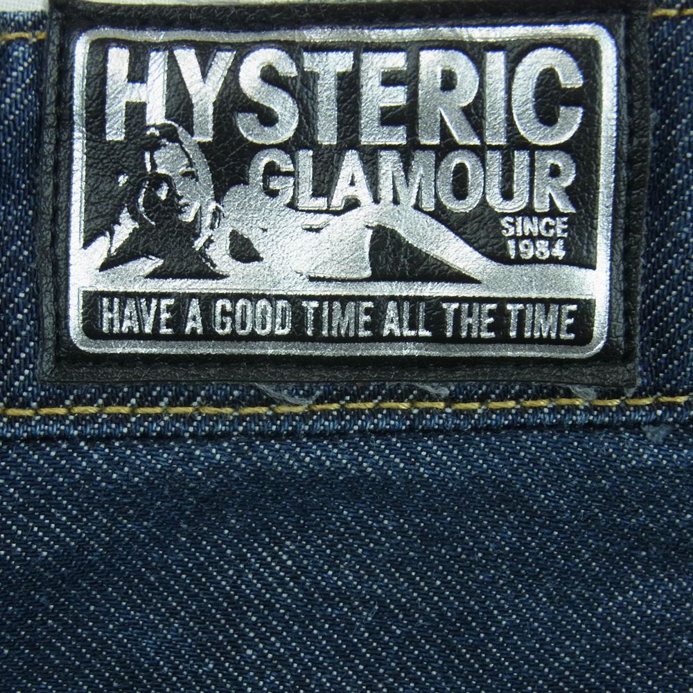 HYSTERIC GLAMOUR ヒステリックグラマー 01191AP03 5ポケット ジップフライ デニム フレア バギー パンツ インディゴブルー系 24【中古】