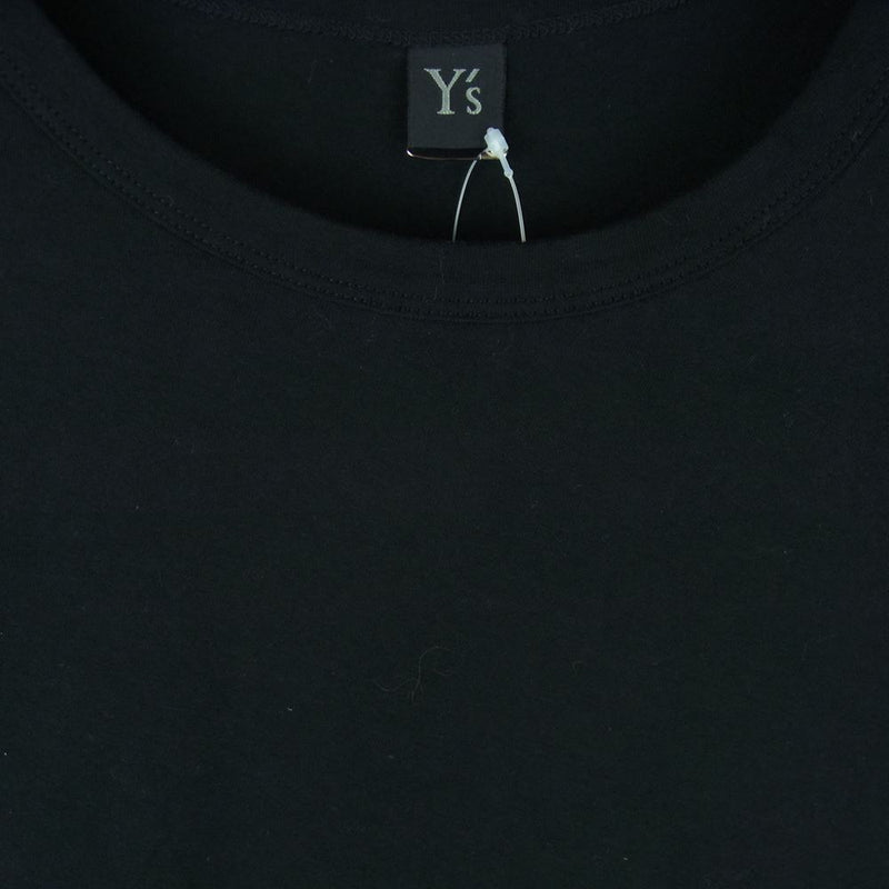 Y's Yohji Yamamoto ワイズ ヨウジヤマモト 21AW YM-T03-670 アシンメトリー バックロゴ カットソー クルーネック Tシャツ ブラック系 2【中古】