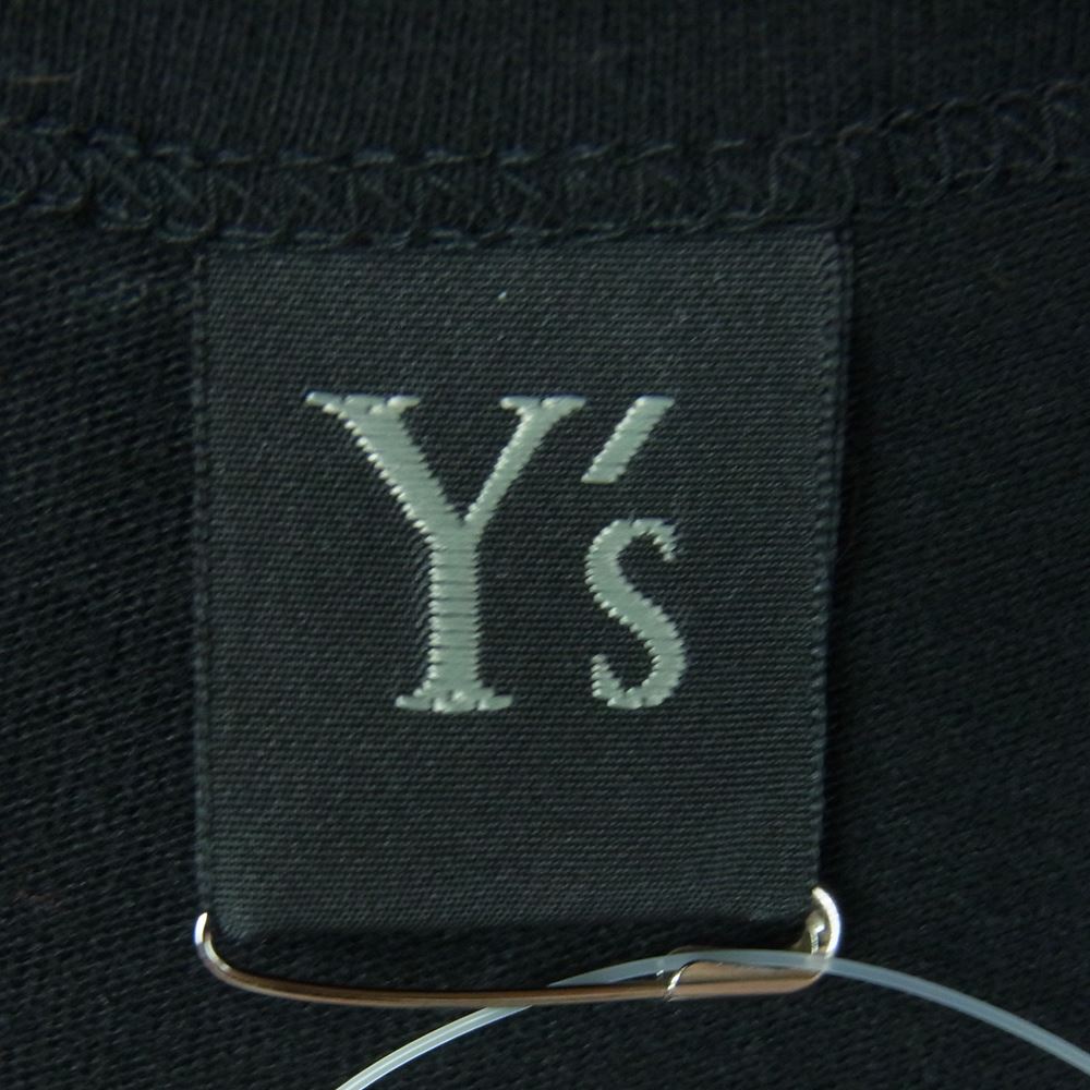 Y's Yohji Yamamoto ワイズ ヨウジヤマモト 21AW YM-T03-670 アシンメトリー バックロゴ カットソー クルーネック Tシャツ ブラック系 2【中古】
