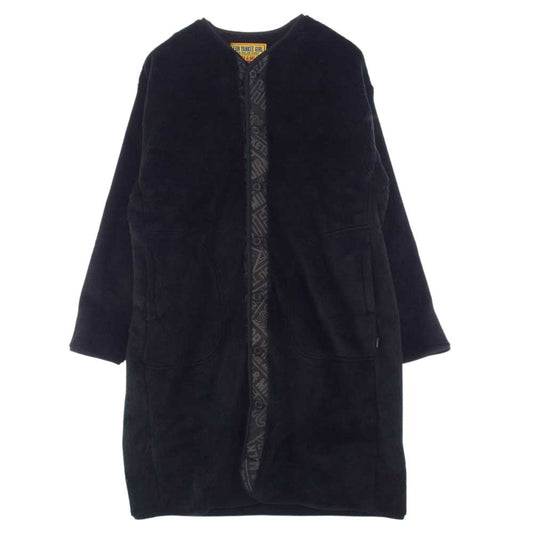 HYSTERIC GLAMOUR ヒステリックグラマー 01213CJ03 DIZZY&MILKY柄 ノーカラー フリース コート ブラック系 FREE【美品】【中古】