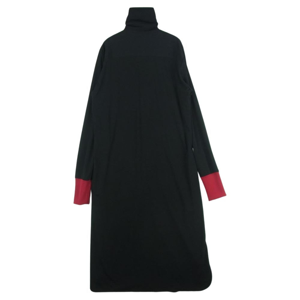 Y's Yohji Yamamoto ワイズ ヨウジヤマモト YX-D41-530-1 TRIACETATE DRY SMOOTH FASTENER LONG SHIRT スタンドカラー ファスナー ロングシャツ ドレス ジャケット ブラック系 02【美品】【中古】