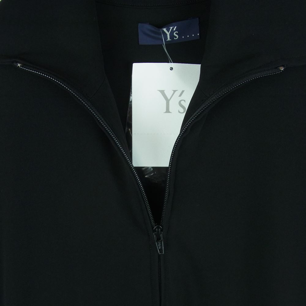 Y's Yohji Yamamoto ワイズ ヨウジヤマモト YX-D41-530-1 TRIACETATE DRY SMOOTH FASTENER LONG SHIRT スタンドカラー ファスナー ロングシャツ ドレス ジャケット ブラック系 02【美品】【中古】