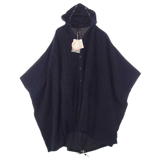 HYSTERIC GLAMOUR ヒステリックグラマー 01203ND04 TRIANGLE WOMAN S&V トライアングル ガールバックプリント ミリタリーポンチョ カーディガン ブラック系 FREE【美品】【中古】