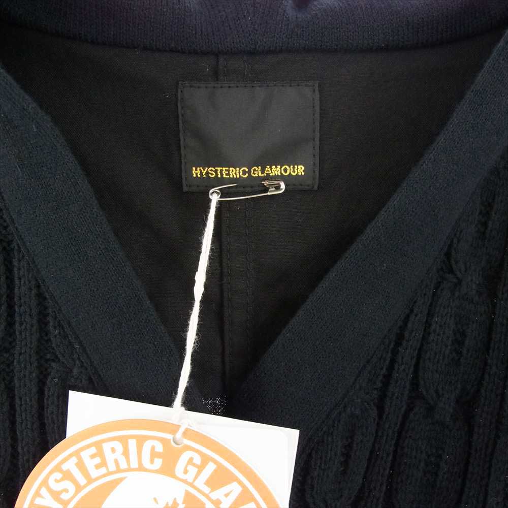 HYSTERIC GLAMOUR ヒステリックグラマー 01203ND04 TRIANGLE WOMAN S&V トライアングル ガールバックプリント ミリタリーポンチョ カーディガン ブラック系 FREE【美品】【中古】