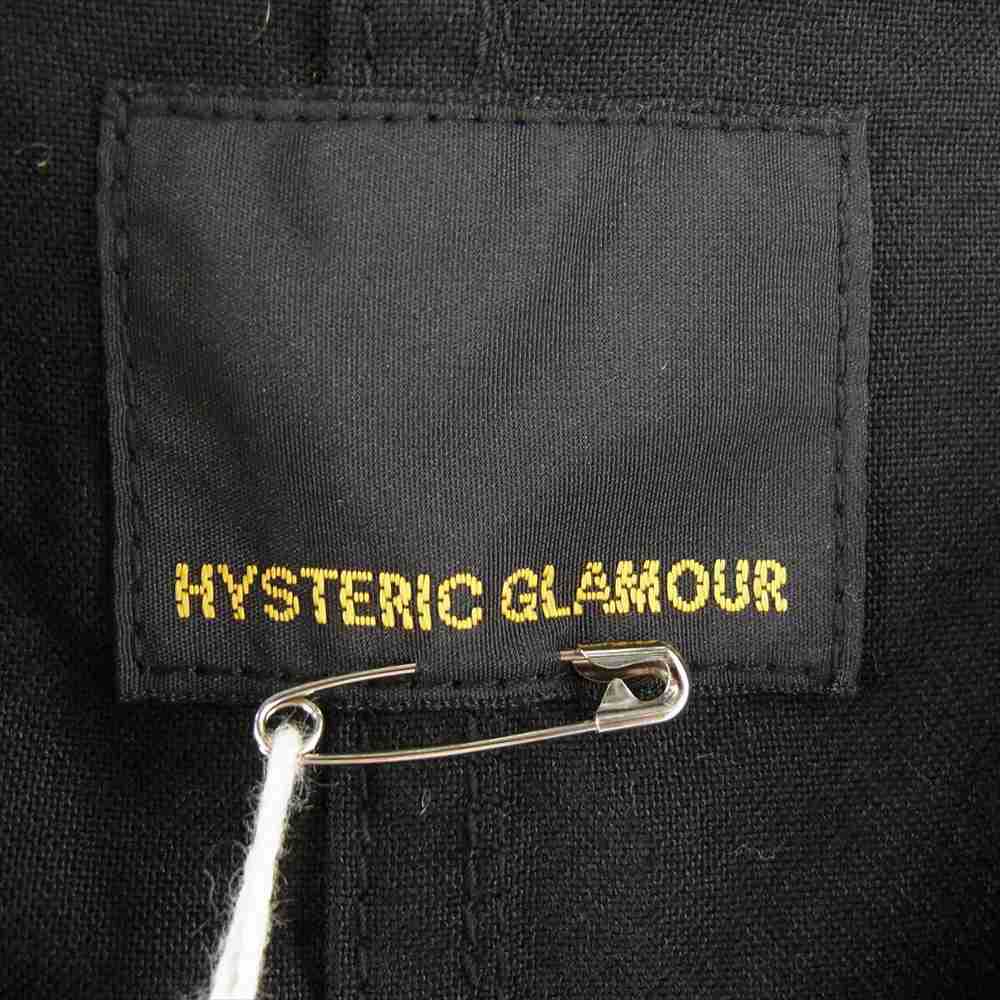 HYSTERIC GLAMOUR ヒステリックグラマー 01203ND04 TRIANGLE WOMAN S&V トライアングル ガールバックプリント ミリタリーポンチョ カーディガン ブラック系 FREE【美品】【中古】