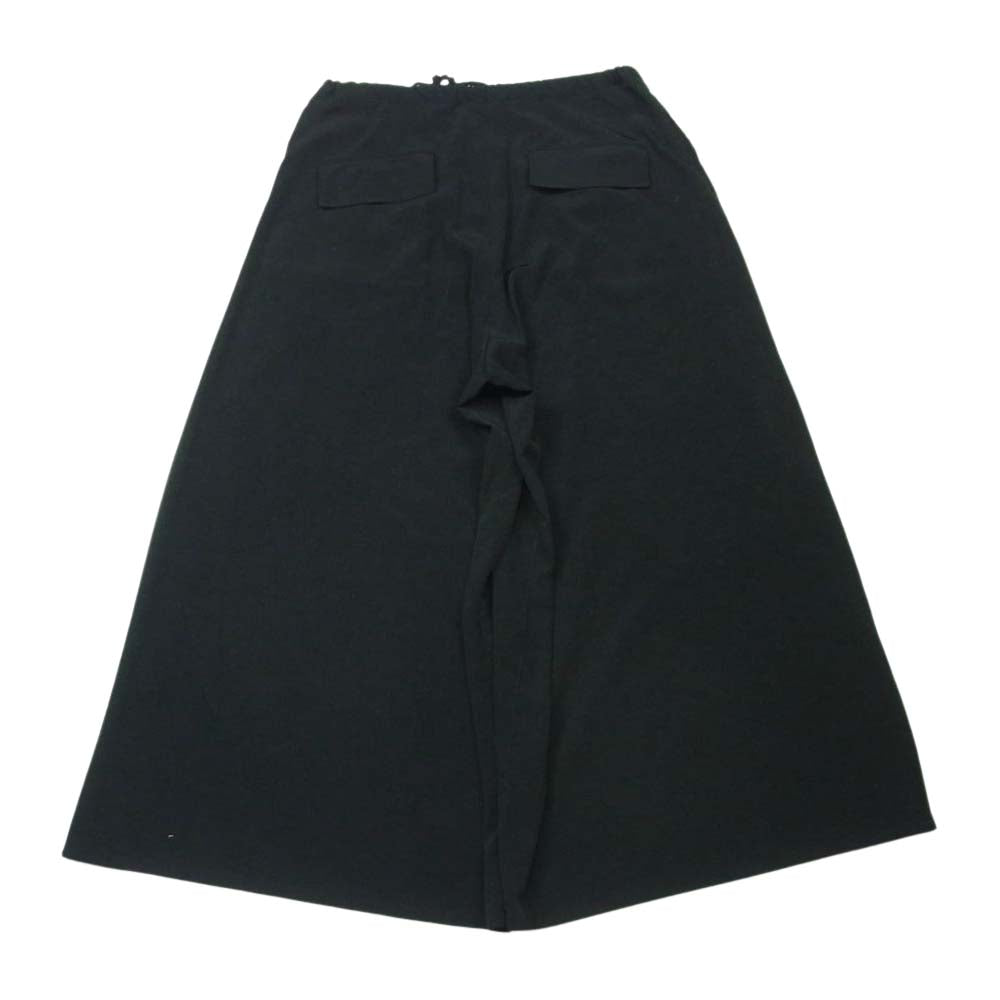 Y's Yohji Yamamoto ワイズ ヨウジヤマモト 22SS YQ-P02-500 TRIACETATE POLYESTER de CHINE WIDE FLARE PANTS シャイン ワイド フレア パンツ ブラック系 01【中古】