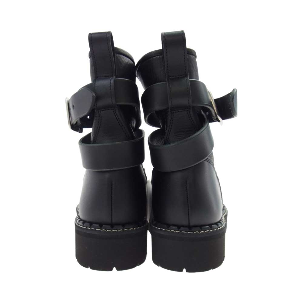 Y's Yohji Yamamoto ワイズ ヨウジヤマモト 20AW YR-E04-704 COMBI LEATHER BELT BOOTS コンビレザー ベルト ブーツ ブラック系 インソール実寸約24cm【新古品】【未使用】【中古】