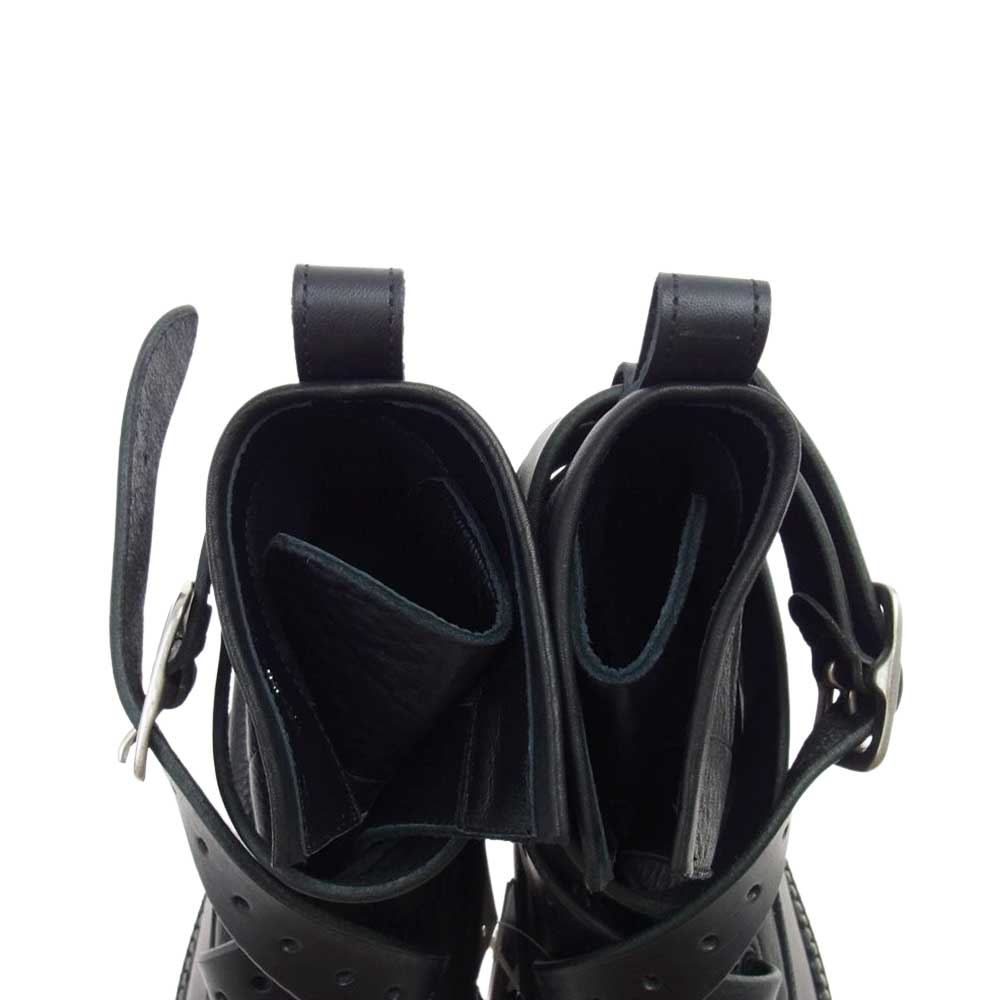 Y's Yohji Yamamoto ワイズ ヨウジヤマモト 20AW YR-E04-704 COMBI LEATHER BELT BOOTS コンビレザー ベルト ブーツ ブラック系 インソール実寸約24cm【新古品】【未使用】【中古】