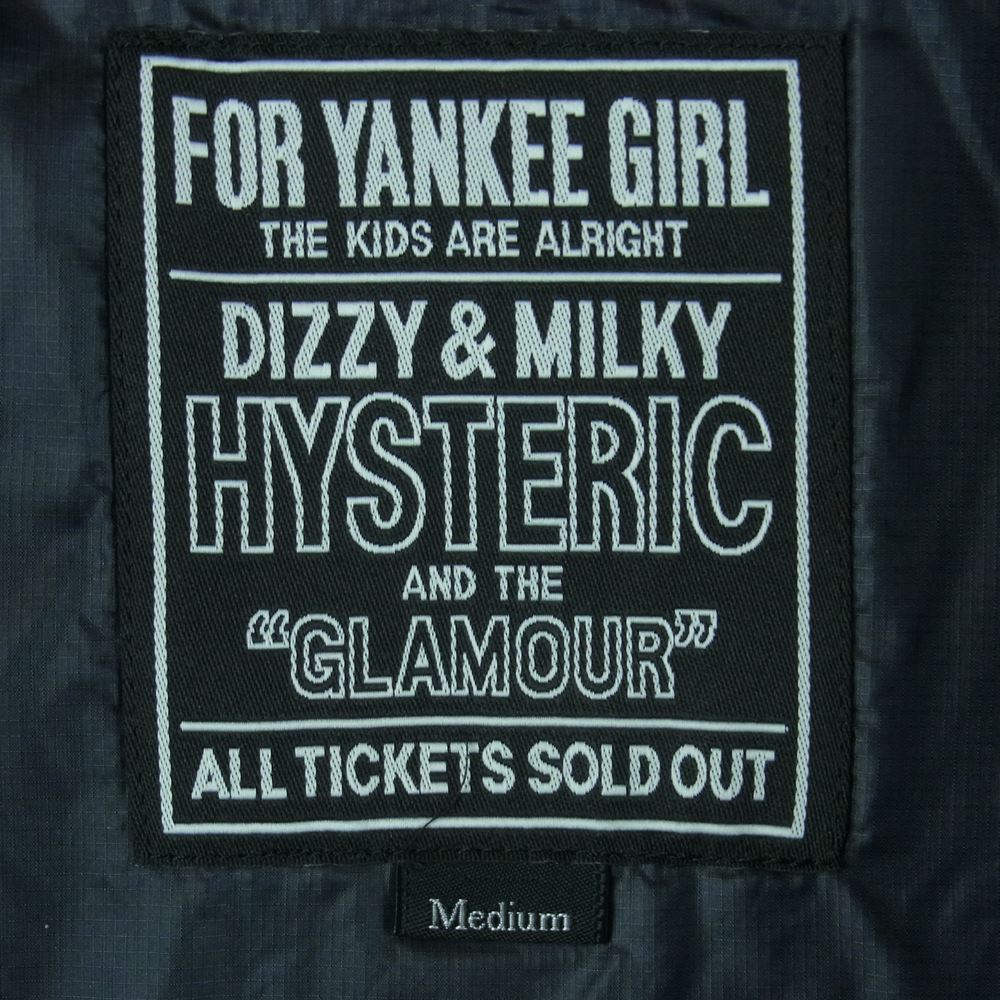 HYSTERIC GLAMOUR ヒステリックグラマー 21AW 02213AB02 CIRCLE GIIRL LIGHT AND SHADOW 中綿プリマロフト スタンドカラー ジャケット ブラック系 M【新古品】【未使用】【中古】