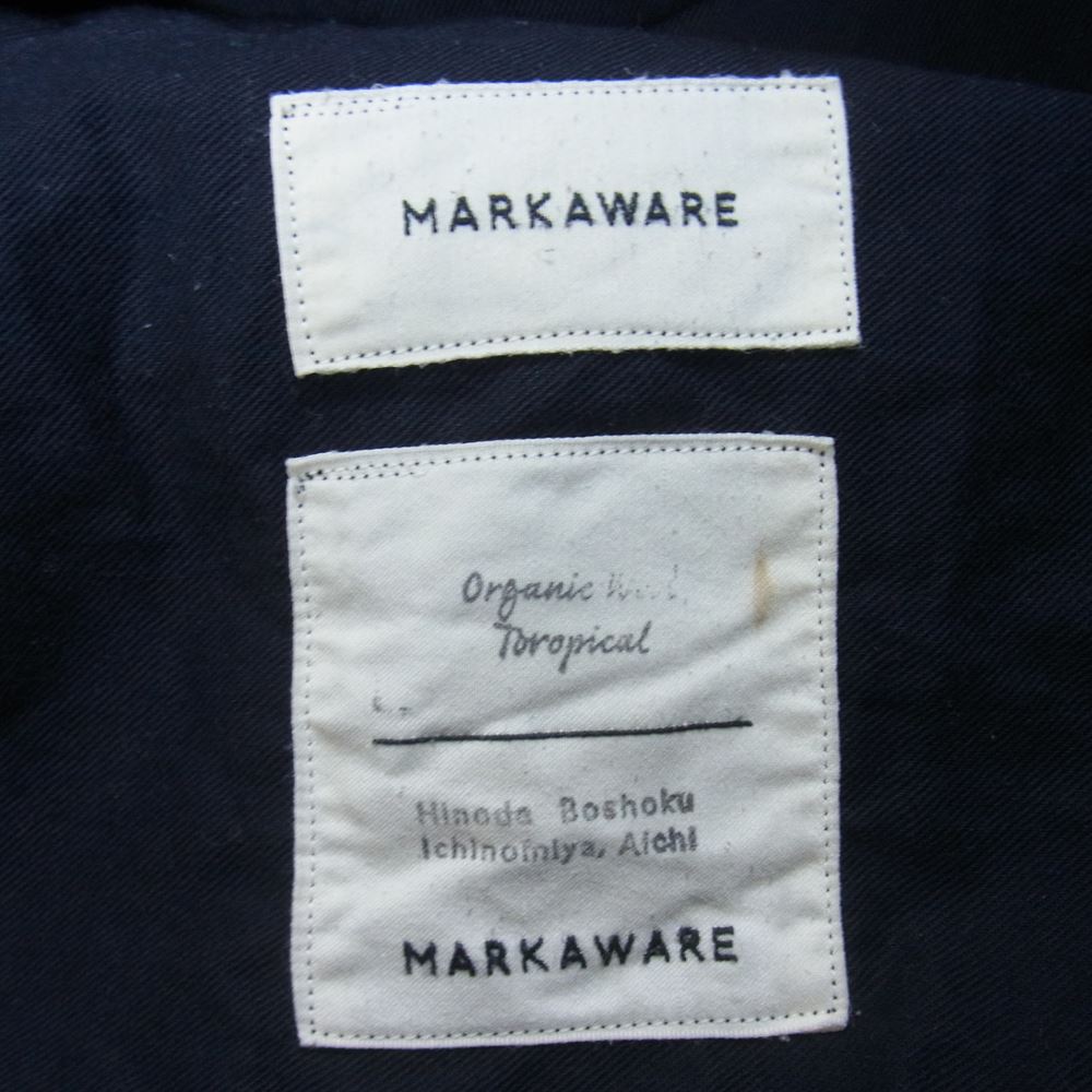 markaware マーカウェア A19A-11PT01C FRONT PLEATS PEGTOP ORGANIC WOOL TROPICAL ブラック系 2【中古】