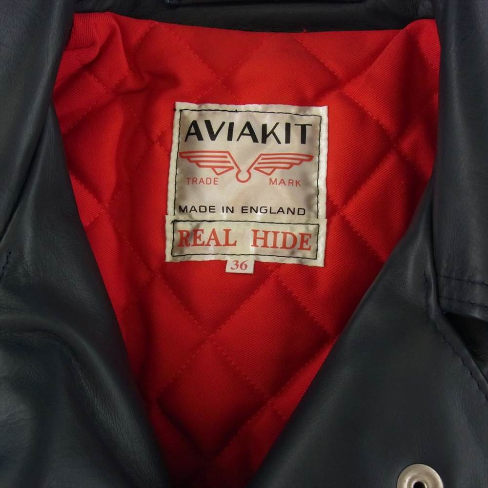 Lewis Leathers ルイスレザー 441T CYCLONE TIGHT FIT  サイクロン タイトフィット カウハイド ライダース ジャケット ネイビー ダークネイビー系 36【中古】