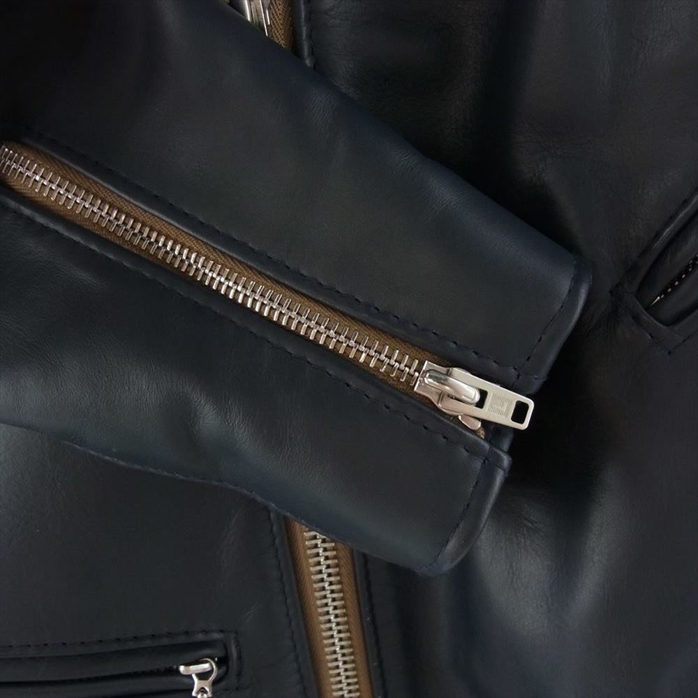 Lewis Leathers ルイスレザー 441T CYCLONE TIGHT FIT  サイクロン タイトフィット カウハイド ライダース ジャケット ネイビー ダークネイビー系 36【中古】