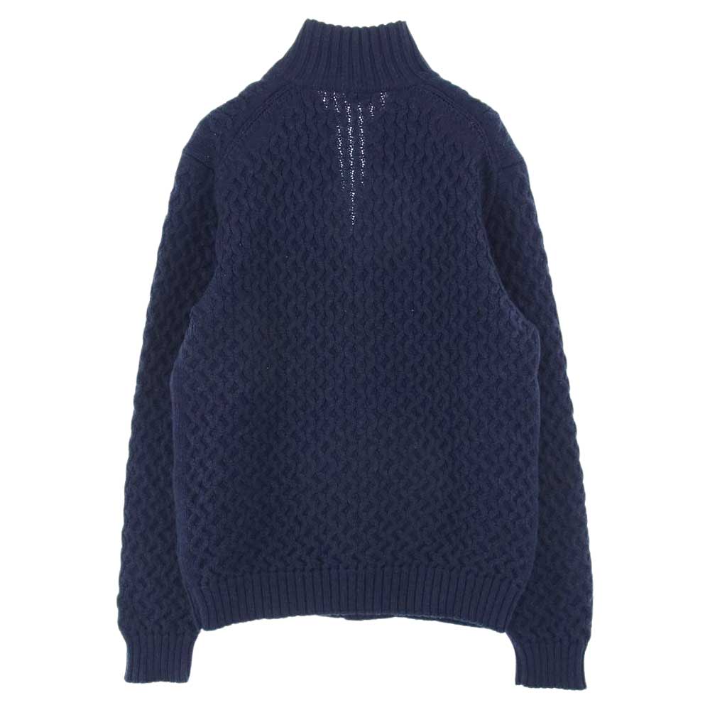 ドルモア ウール ニット カーディガン ジャケット ネイビー系 50【中古】