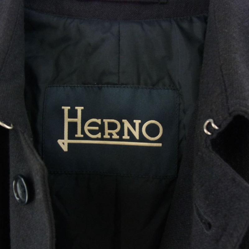 Herno ヘルノ 国内正規品 イタリア製 ステンカラーコート ダークグレー系 50【中古】