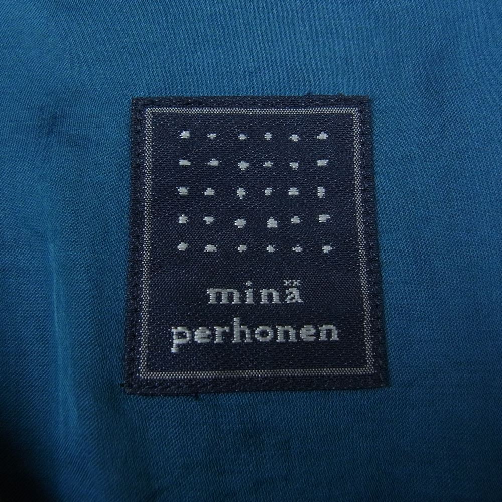 mina perhonen ミナペルホネン PA3776 vapor ウール リボン ボウタイ ワンピース グリーン系 36【中古】