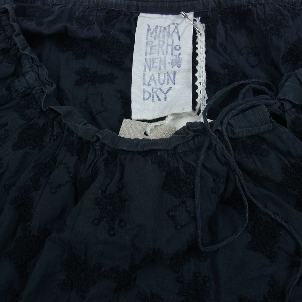 mina perhonen ミナペルホネン OA1504 lyric コットン ランドリー ブラウス グリーン系 38【中古】